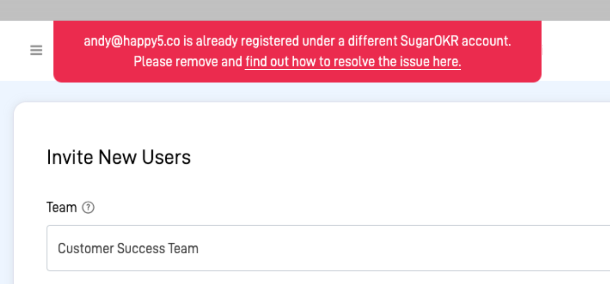 Problems inviting users to SugarOKR Teams